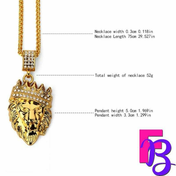 *NEW!* 18K Yellow Gold King Leo Pendant and Chain - Picture 12 of 16